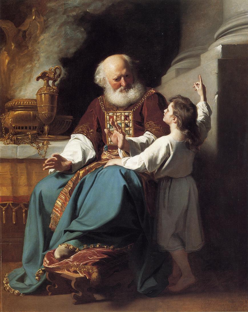 Painting of young Samuel coming to Elijah.