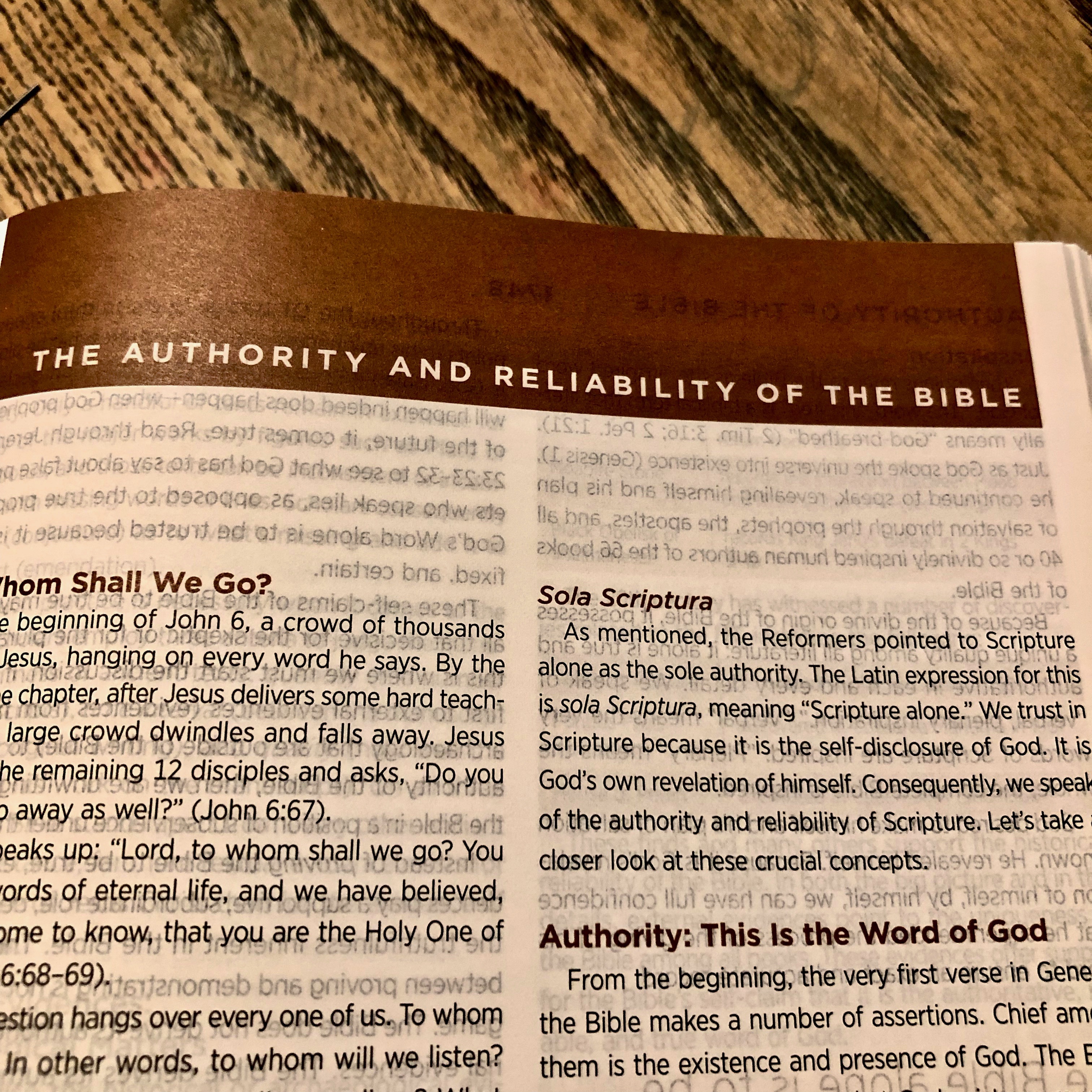 Article titled "The Authority and Reliability of the Bible" in the ESV Student Study Bible
